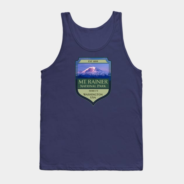 Mount Rainier National Park State of Washington Tank Top by Pine Hill Goods